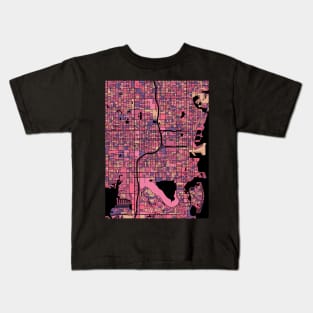 St. Petersburg Map Pattern in Purple & Pink Kids T-Shirt